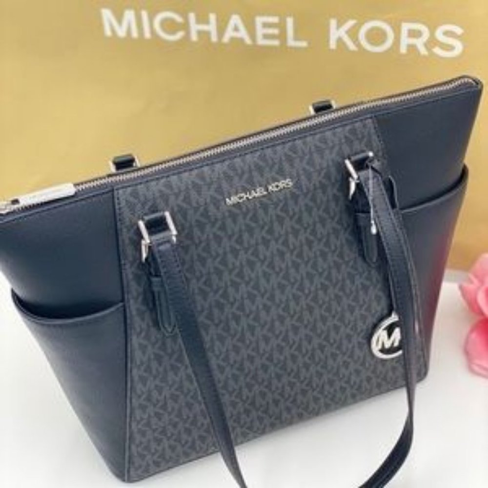 Michael Kors Charlotte Tote Shoulder Bag Black - Picture 5 of 12